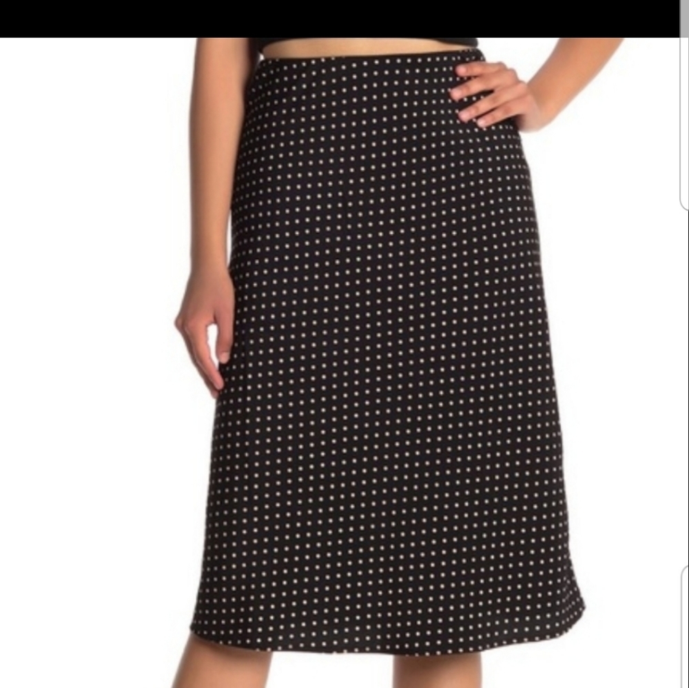 Sanctuary Bias Pull-on Midi Skirt Polka Dot 3X NWT